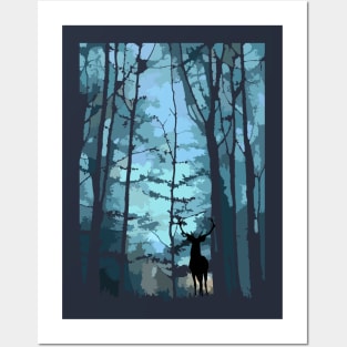 deer and forest Posters and Art